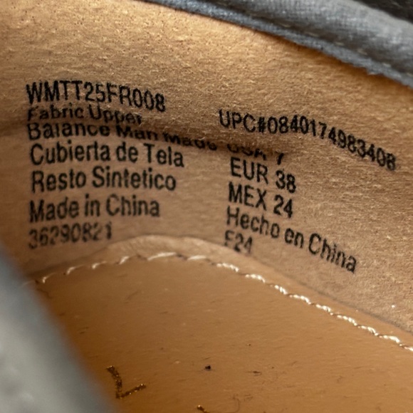 Blue Faux Suede Loafer with Gold Buckle, Flat Slip On Work Shoes, Size 7 - Picture 9 of 11